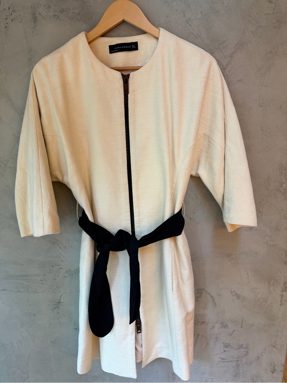 Zara Kimono Sleeve belted Jacket/Coat size M